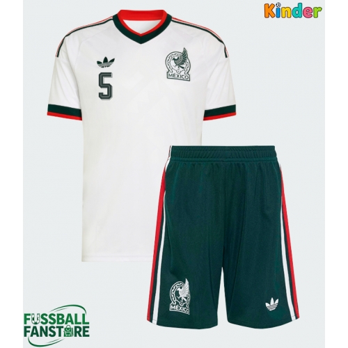 Mexiko Johan Vasquez #5 Replik Auswärtstrikot Kinder WM 2026 Kurzarm (+ Kurze Hosen)